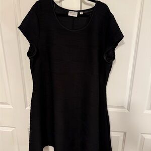 Avenue Black Textured Black Dress